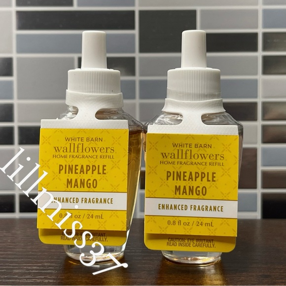 2X PINEAPPLE MANGO Bath & Body Works Wallflower Refill Bulb Bundle - Picture 1 of 4